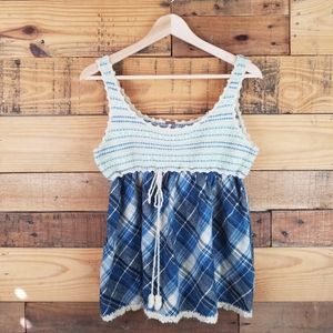 Free People Knit Babydoll Top Size Large